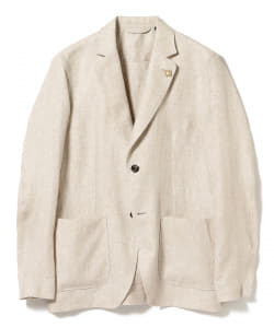 ▲LARDINI / リネン ヘリンボーン シャツジャケット