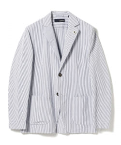 LARDINI / シアサッカー ストライプ シャツジャケット