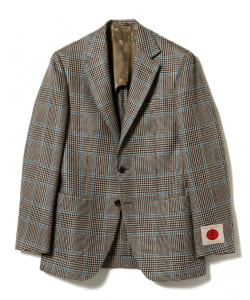 ▲BEAMS F / MARLING&EVANS ウールリネン  ハウンドトゥース＋ペーン ジャケット