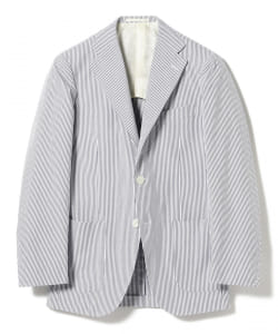 ▲BEAMS F / EASY シアサッカー ストライプ ジャケット