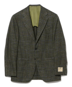 BEAMS F / CARLO BARBERA ミックスファブリック グレンチェック ジャケット
