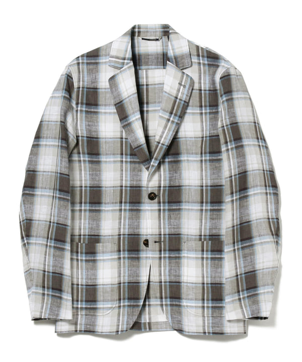 BEAMS F [BEAMS] LARDINI × BEAMS F / Special order AMAJ linen check