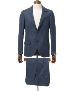 ▲LARDINI / ハウンドトゥース＋ペーン 3ボタンスーツ