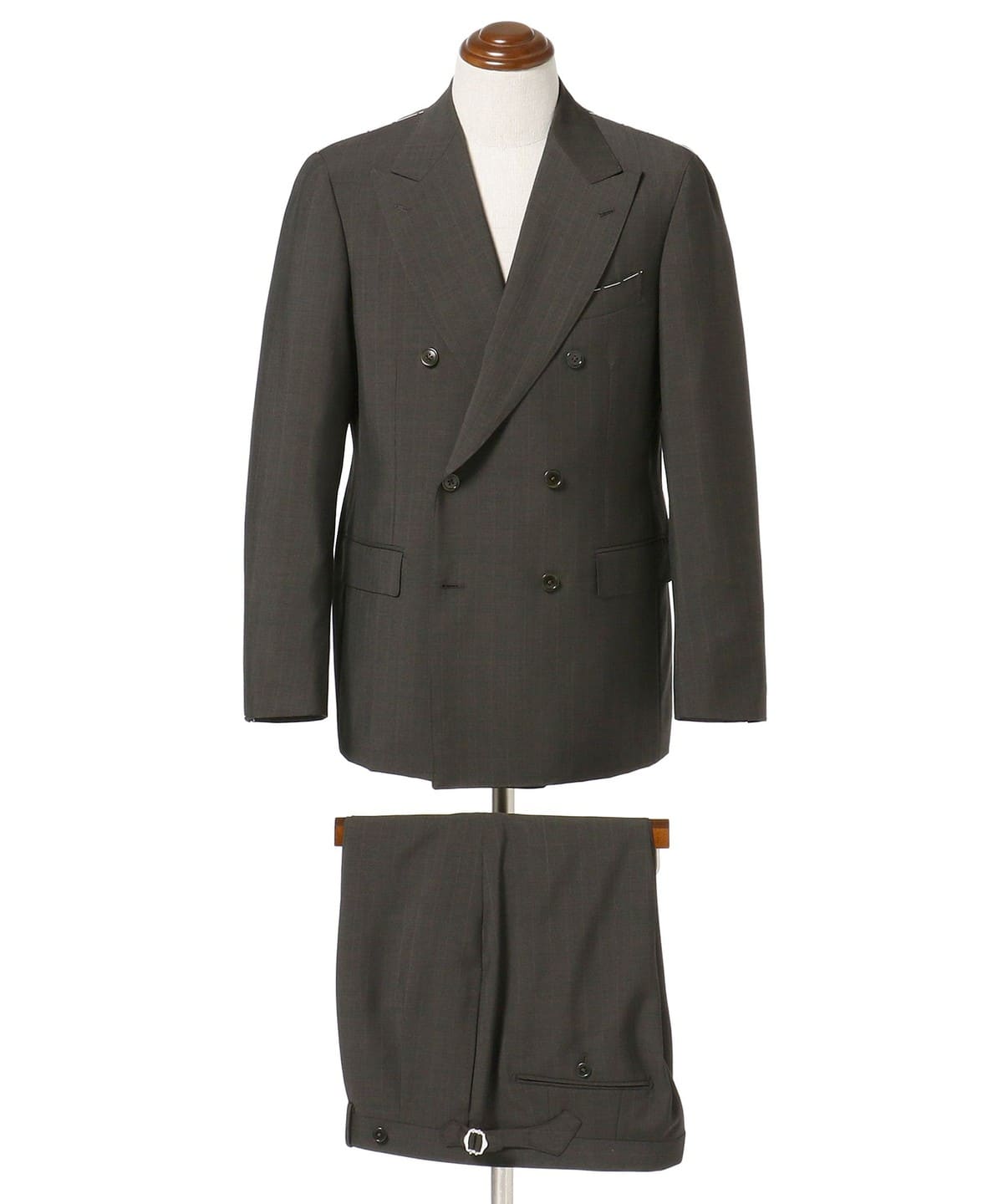 【美品】BEAMS F ダブルブレストスーツ セットアップ ストライプ ブラック 美品】BEAMS F ダブルブレストスーツ セットアップ ストライプ