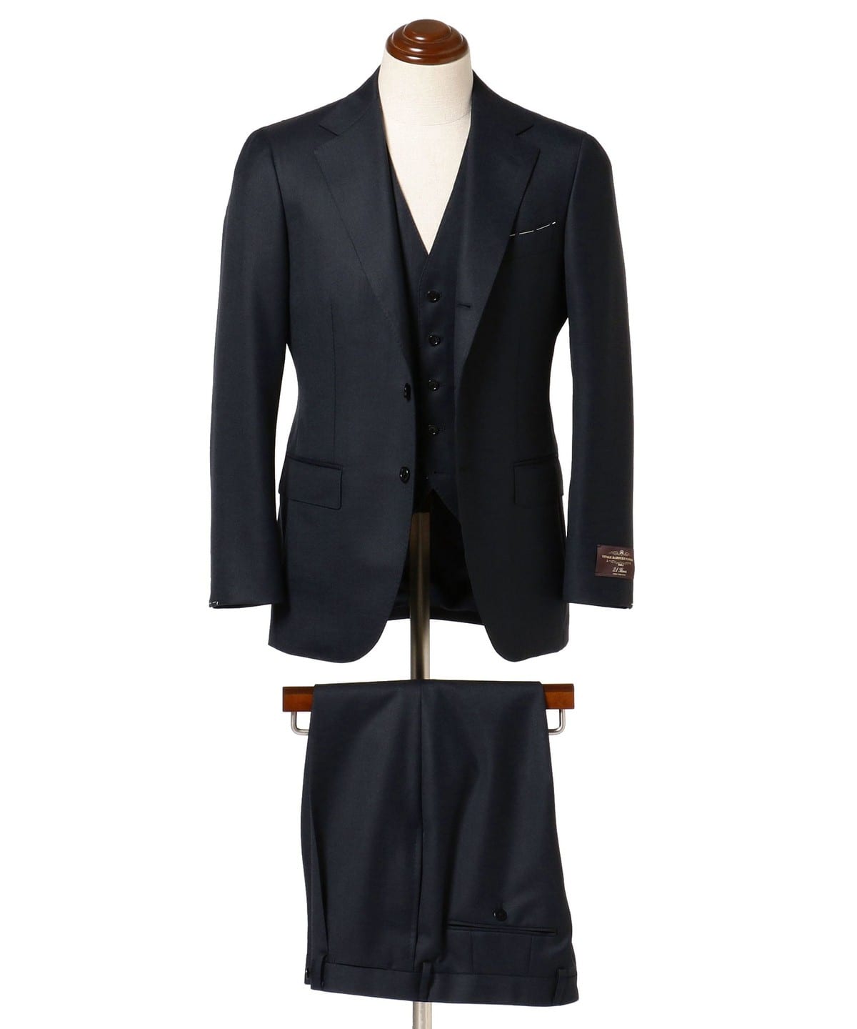 ビームスＦ ネイビー サージ 3ボタンスーツ 97 M～L 日本製 ネクタイ付