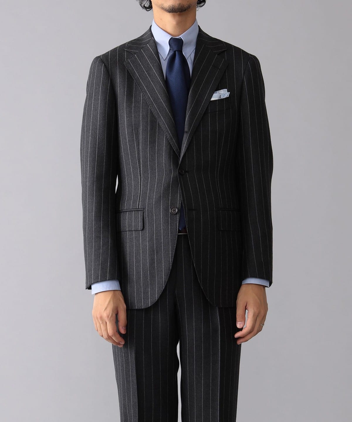 BEAMS F BEAMS BEAMS F / DORMEUIL chalk stripe suit (suit/tie suit