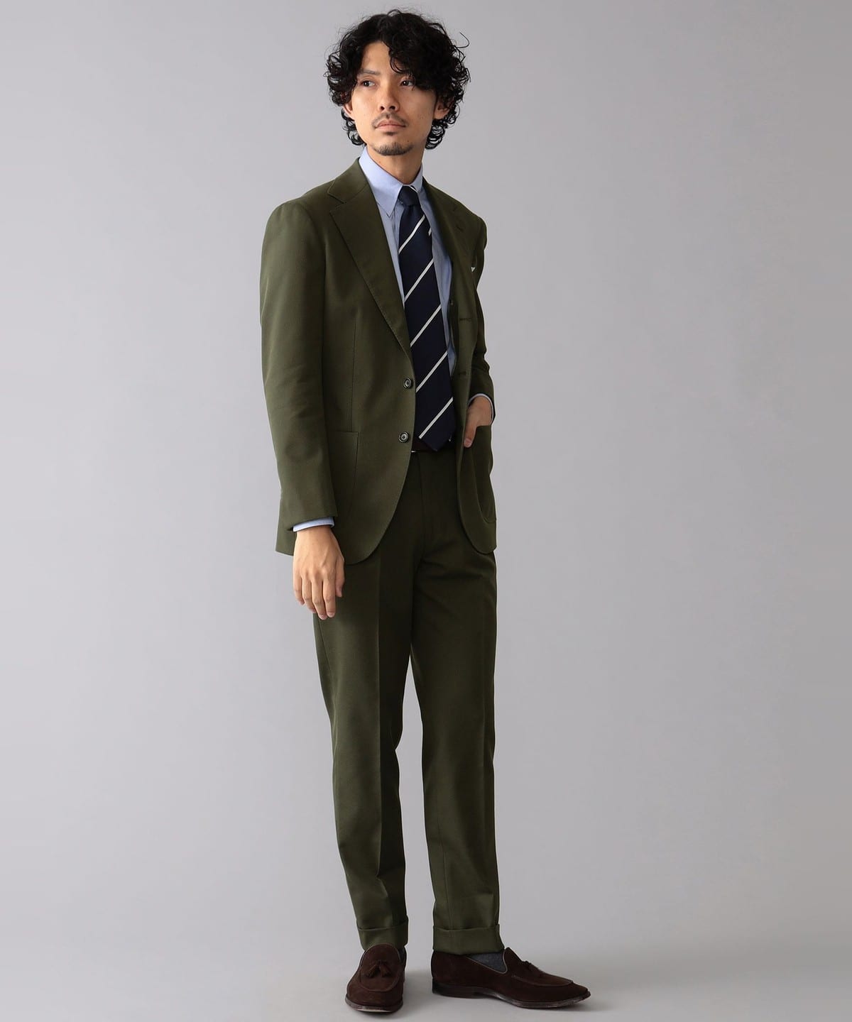 BEAMS F / SONDRIO cotton wool gabardine suit