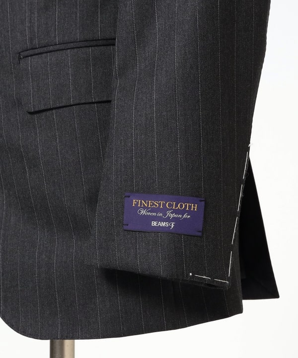 BEAMS Fネイビー ストライプスーツ ウール　サイズ44 BEAMS F（ビームスF）BEAMS F EXCLUSIVE FABRIC ウール ストライプ