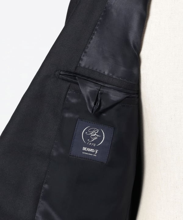 【新品未使用】ビームスエフ　ダークネイビーソリッドスーツ　ウールモヘア　48 BEAMS F ビームスエフ ネイビー 21-17-1612-264 段返り3つボタン