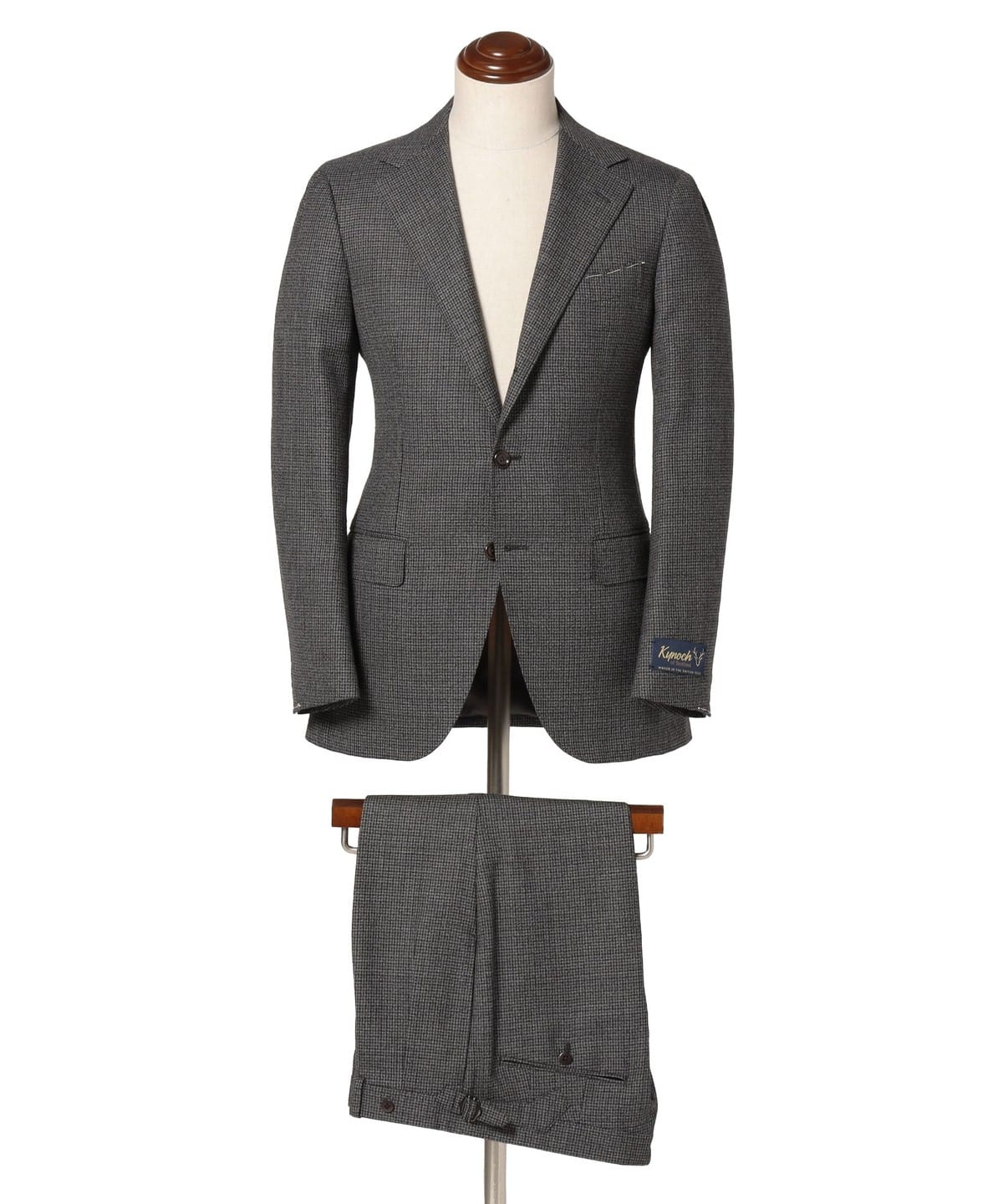 KYNOCH ウール ミニハウンドトゥース スーツ スーツ・ネクタイ MEN CHARCOAL. G/H8 42