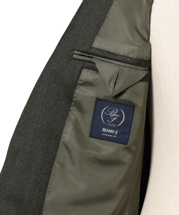 BEAMS F】オリジナルスーツ CANONICO ネイビー✕緑ペーン 48