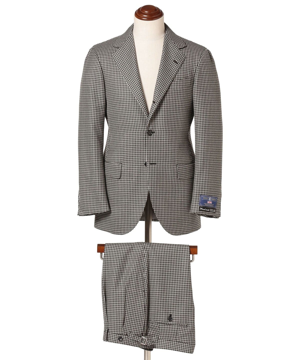HANDMADE BOWER ROEBUCK ウール シェパードチェック スーツ スーツ・ネクタイ MEN GREY 50