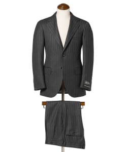 HANDMADE DORMEUIL ウール チョークストライプ スーツ