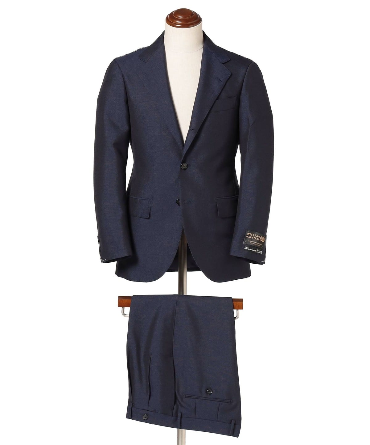 HANDMADE WILLIAM HALSTEAD ウールモヘヤ ソリッド スーツ スーツ・ネクタイ MEN NAVY 44 HANDMADE WILLIAM HALSTEAD ウールモヘヤ ソリッド スーツ スーツ・ネクタイ MEN NAVY 44