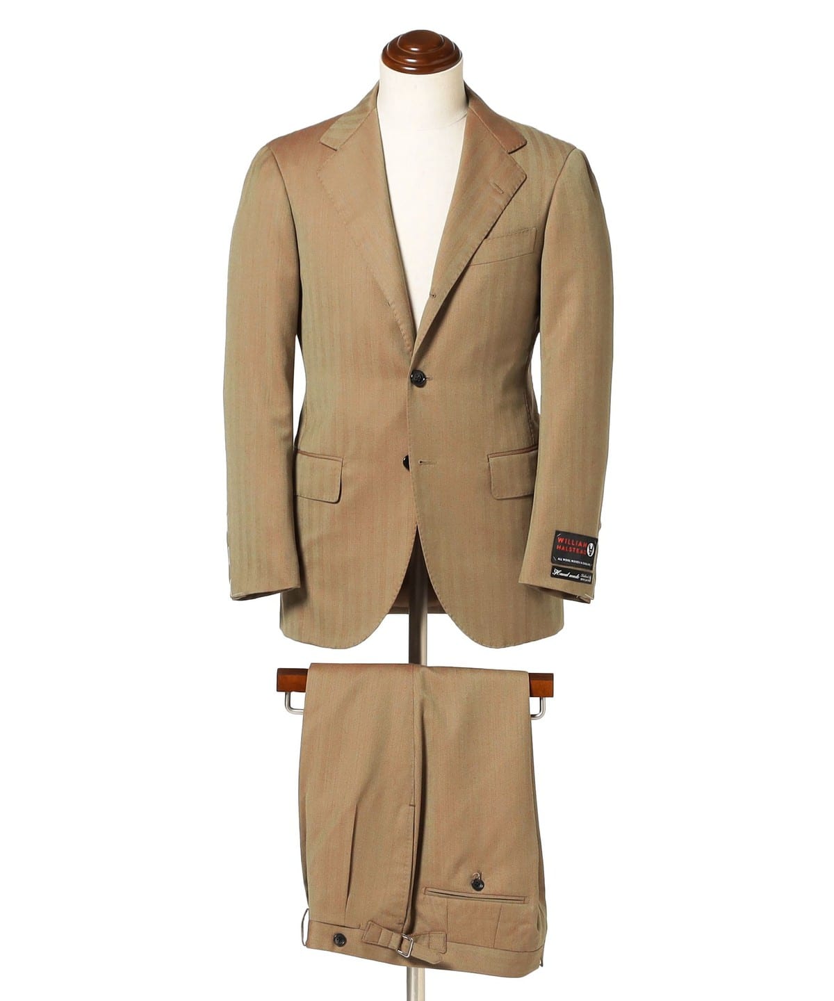 HANDMADE WILLIAM HALSTEAD ウール ヘリンボーン スーツ スーツ・ネクタイ MEN KHAKI 52 HANDMADE WILLIAM HALSTEAD ウール ヘリンボーン スーツ スーツ・ネクタイ MEN KHAKI 52