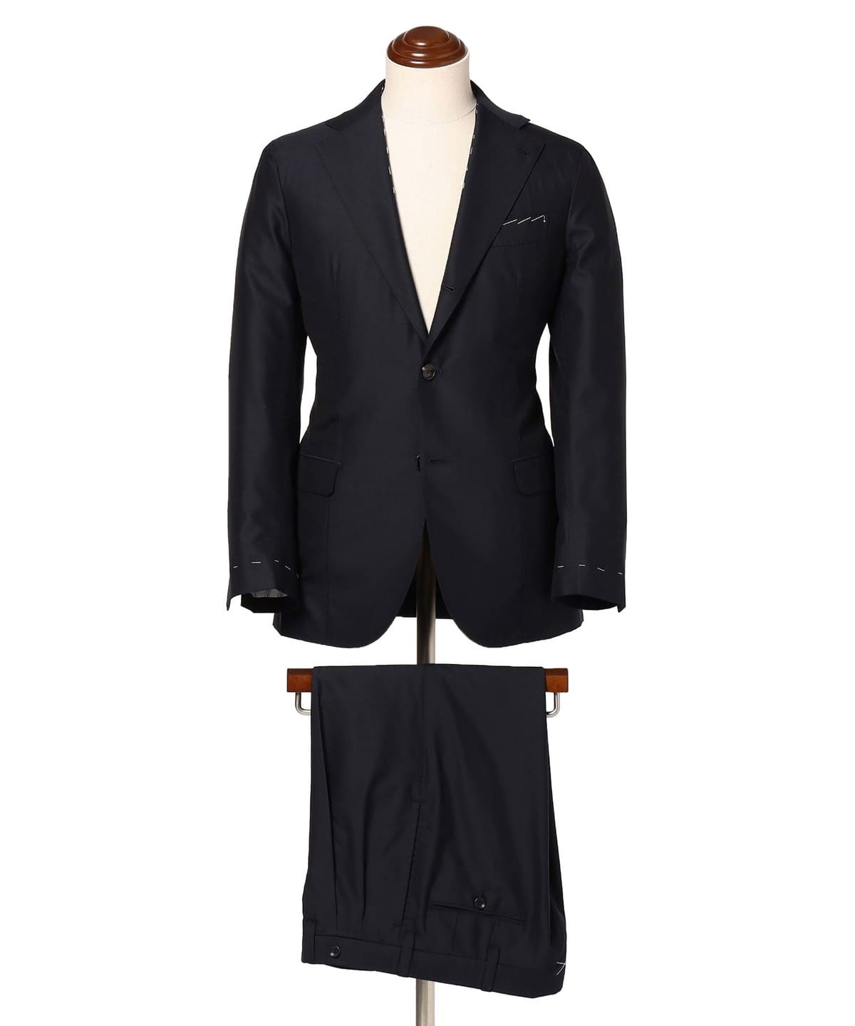 BEAMS Fダークネイビースーツ 44 BEAMS F（ビームスF）【別注】ALFONSO SIRICA / ウールシルク ネイビー