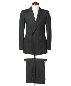 【別注】HUSBANDS / GAINSBURG ウール チョークストライプ ダブルブレス スーツ