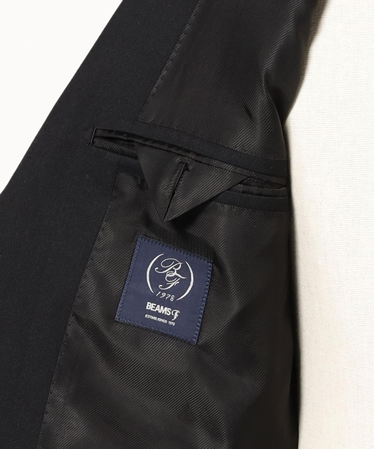 BEAMS F（ビームスF）BEAMS F EXCLUSIVE FABRIC ウール ブラックスーツ