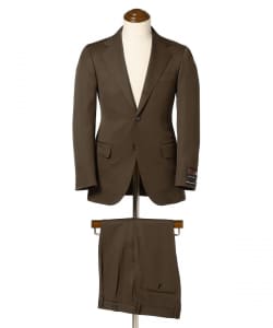 HANDMADE WILLIAM HALSTEAD ウールギャバジン ダークグリーン スーツ