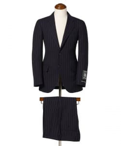 HANDMADE DORMEUIL ウール ストライプ スーツ