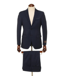 ▲BEAMS F / CANONICO ネイビーソリッド 3ボタンスーツ