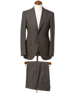 ▲BEAMS F / SAVILE CLIFFORD ブラウン ソリッド スーツ