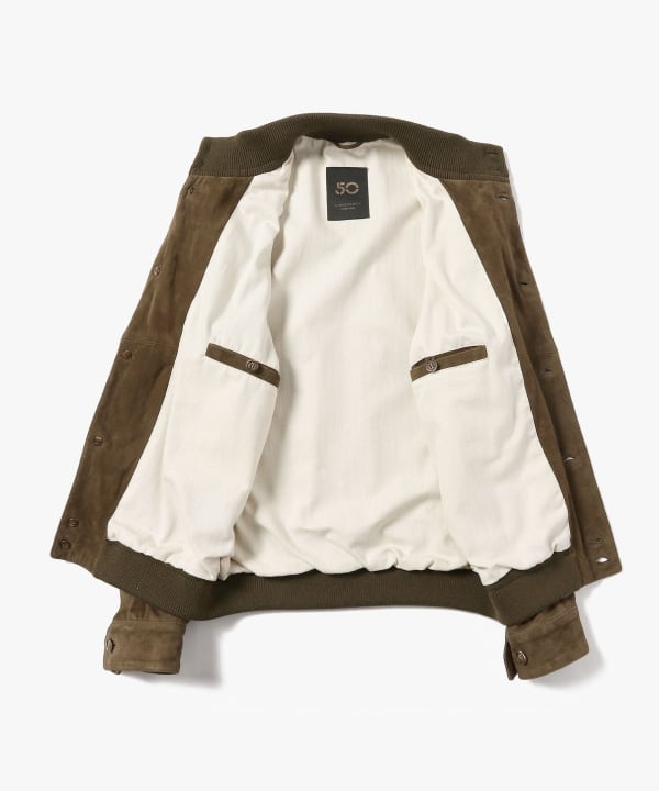 BEAMS F別注CINQUANTAチンクアンタ スエードブルゾン 46ブラウン BEAMS F（ビームスF）【別注】CINQUANTA / スエード ドライビング