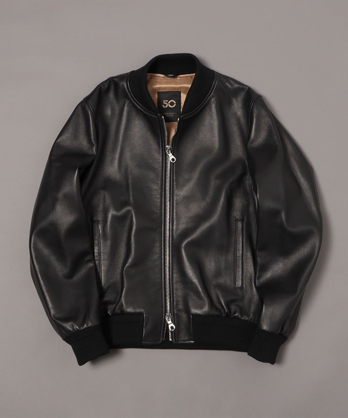 BEAMS F CINQUANTA / Lamb nappa leather bomber jacket (blouson