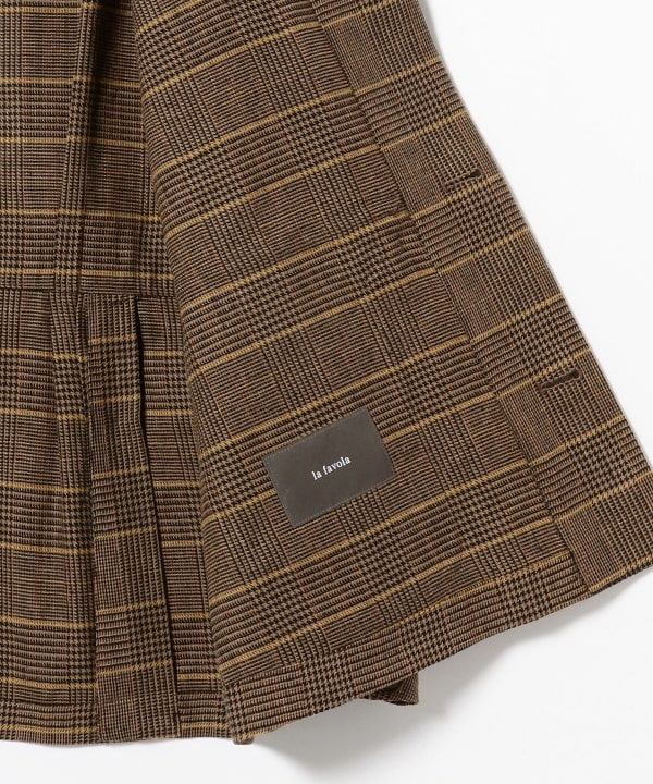 Beams F ビームスエフ｜ブラウン グレンチェック｜ウール×コットン×リネン Beams F ビームスエフ｜ブラウン グレンチェック｜ウール