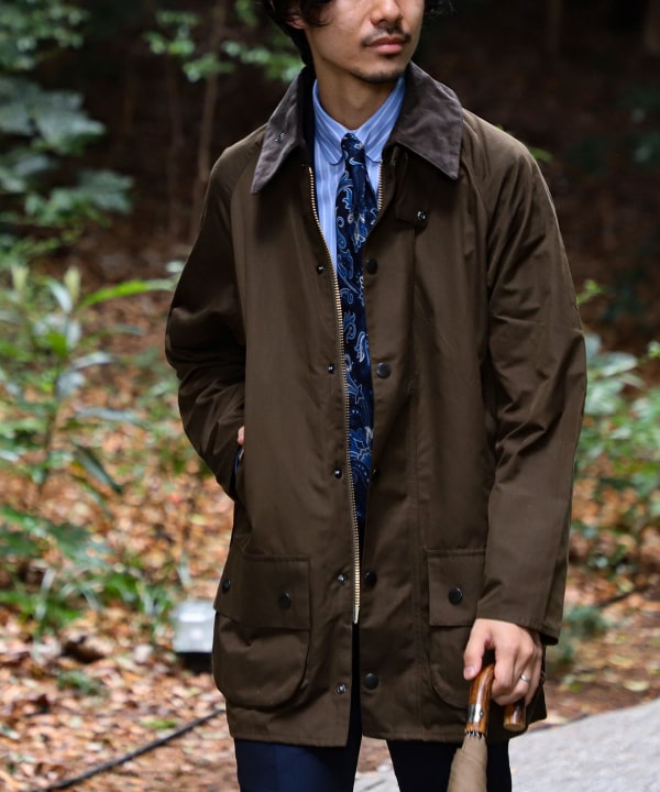 独特の上品 Barbour × BEAMS F / TRANSPORTピーチドコットン 38