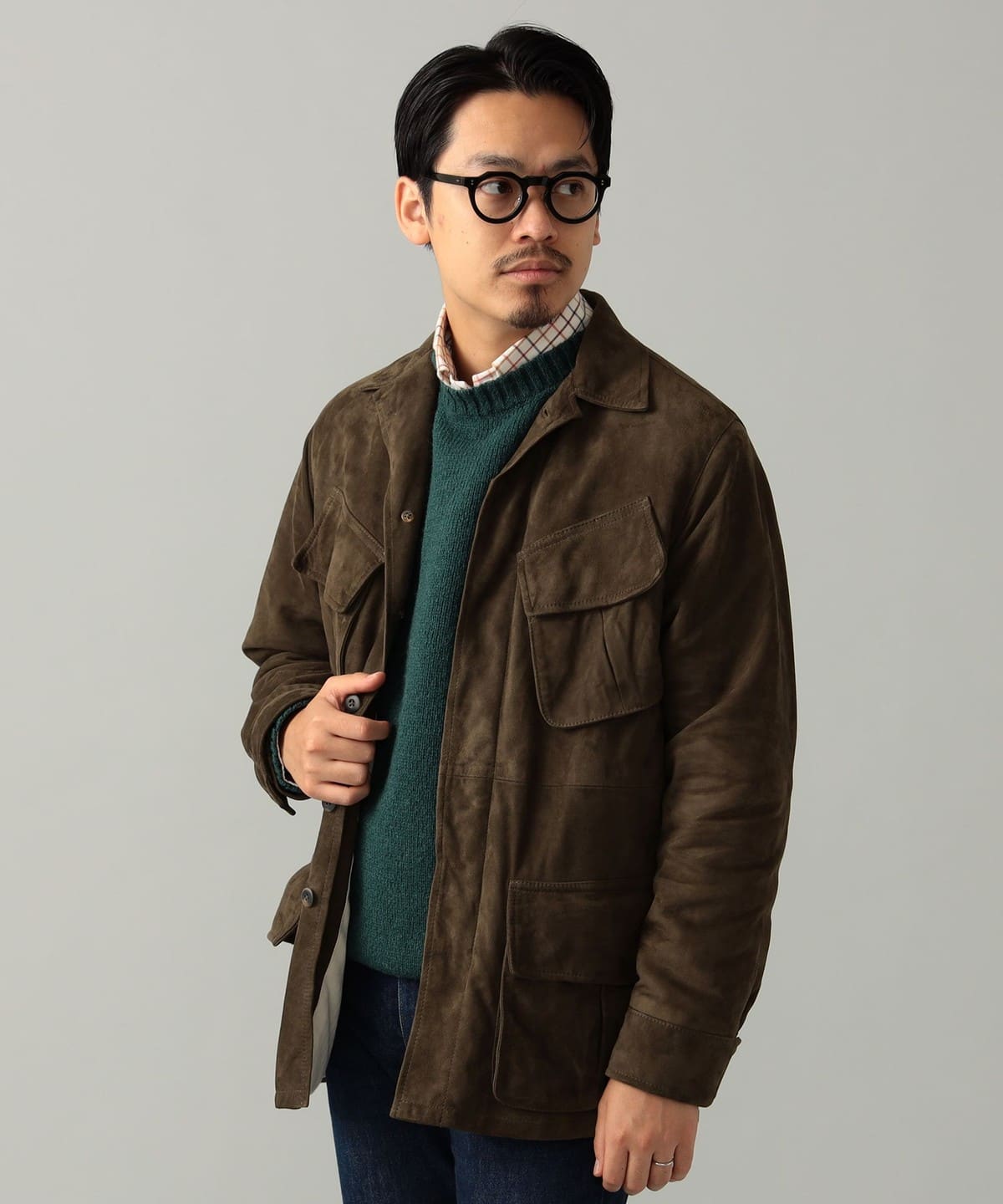 BEAMS F F CINQUANTA / Suede jungle fatigue jacket (blouson BEAMS ...