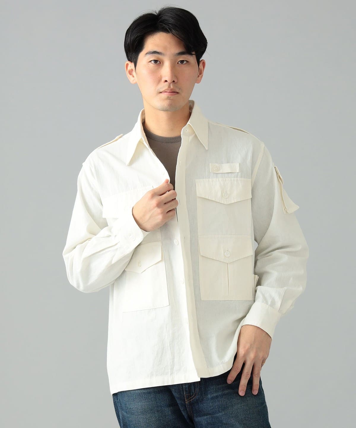 BEAMS F（ビームスF）【別注】WOOLRICH / サファリ シャツジャケット