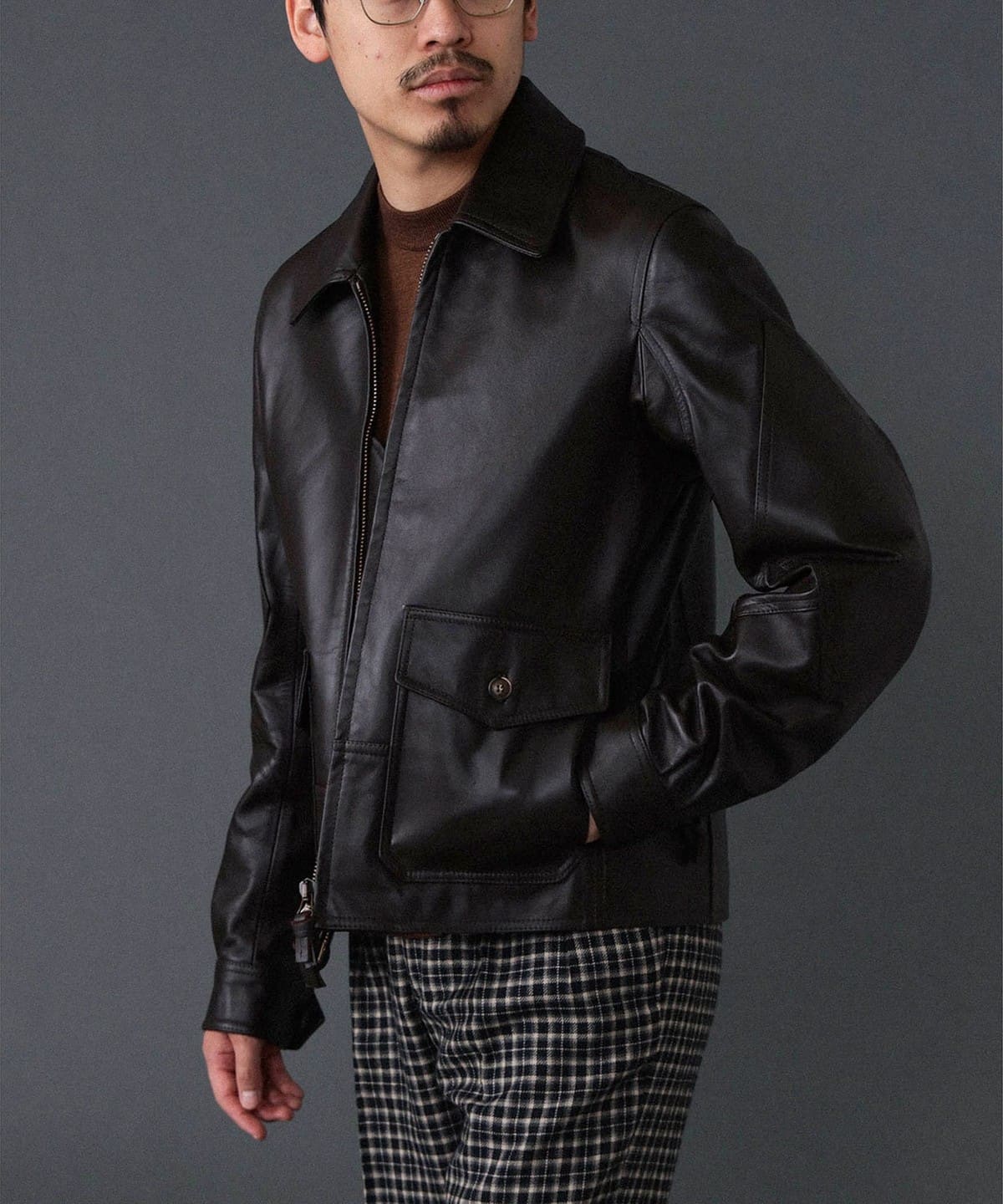 CINQUANTA × BEAMS 別注 G8 レザージャケット 44 BEAMS F（ビームスF）【別注】CINQUANTA / ホースレザー TYPE G8