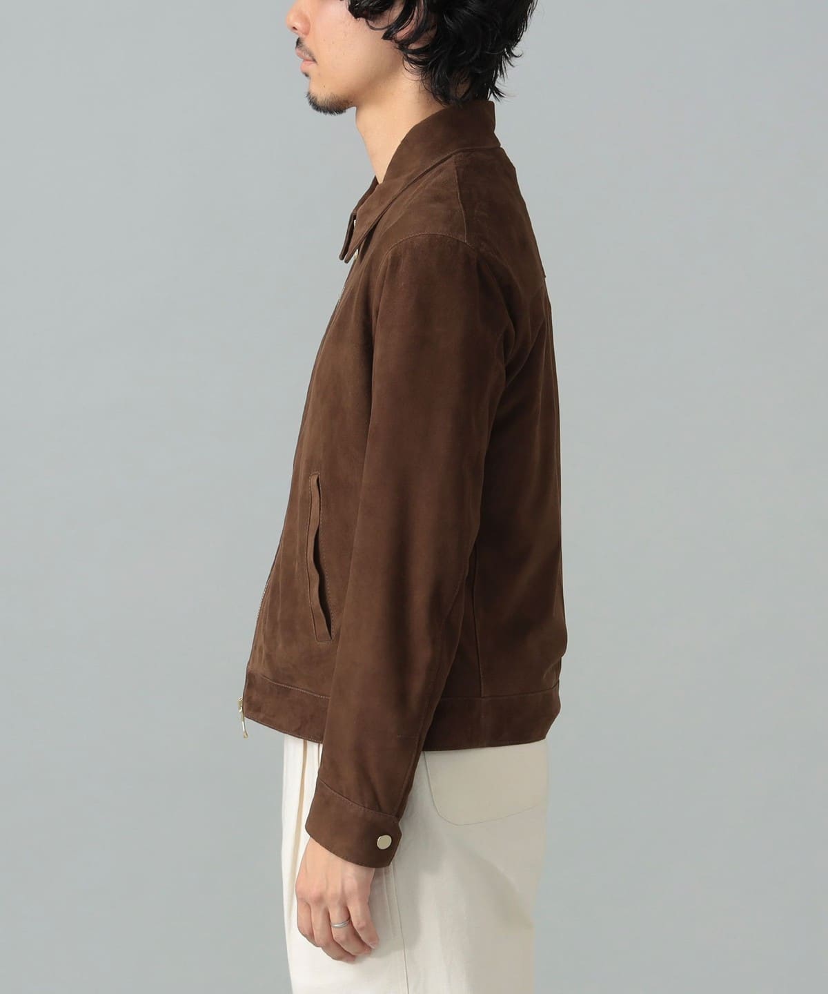 BEAMS F (BEAMS F) CINQUANTA / Suede Regular Color Zip Up Blouson
