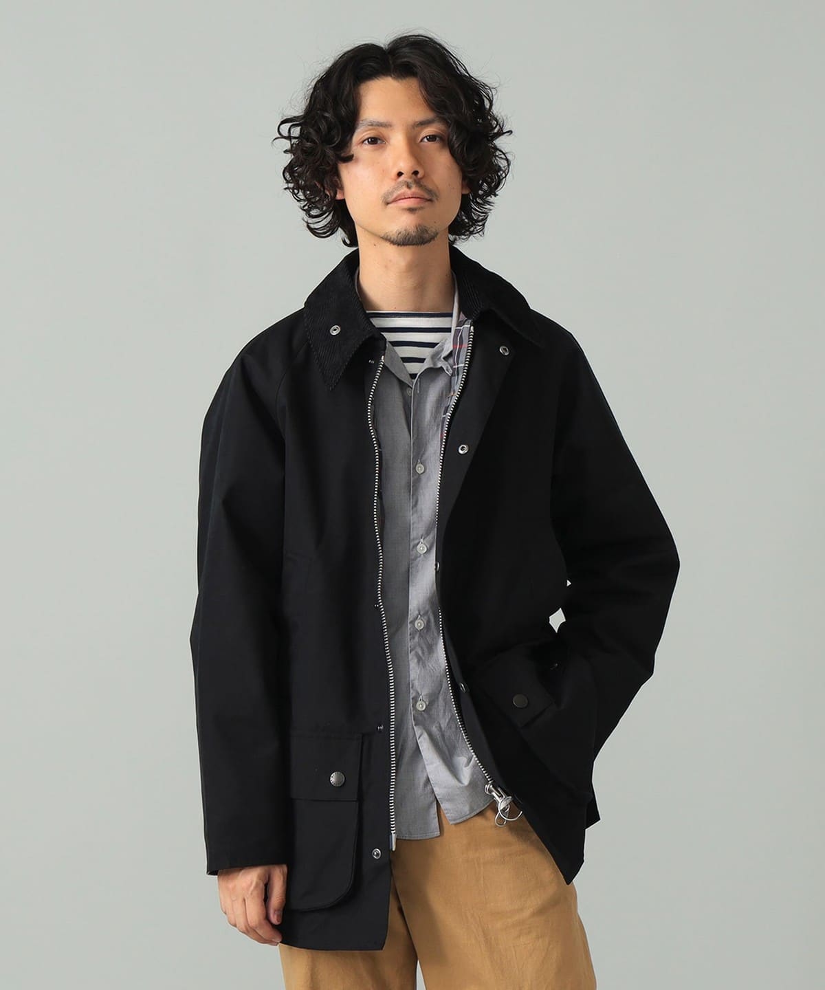 【別注】Barbour バブアー / BEDALE CLASSIC FIT ピーチスキン ジャケット ブルゾン MEN BLACK/005 40 【別注】Barbour バブアー / BEDALE CLASSIC FIT ピーチスキン ジャケット ブルゾン MEN BLACK/005 40