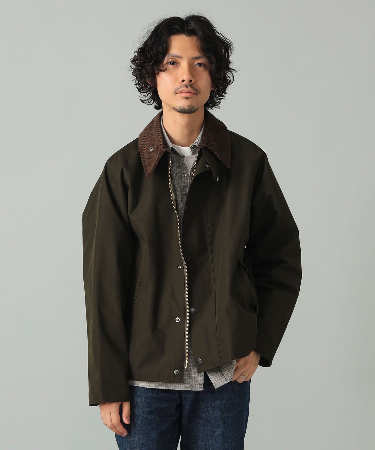 【別注】Barbour バブアー / TRANSPORT ピーチスキン ジャケット ブルゾン MEN SAGE/002 40 【別注】Barbour バブアー / TRANSPORT ピーチスキン ジャケット ブルゾン MEN SAGE/002 40