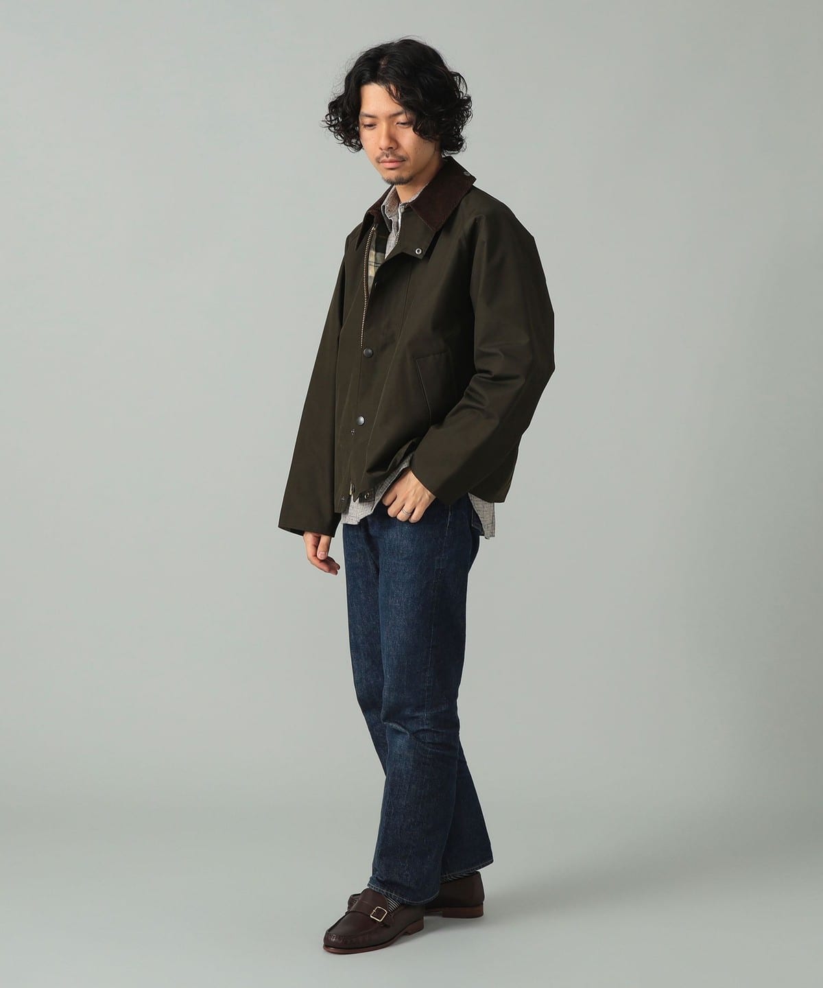 BEAMS F（ビームスF）【別注】Barbour / TRANSPORT ピーチスキン