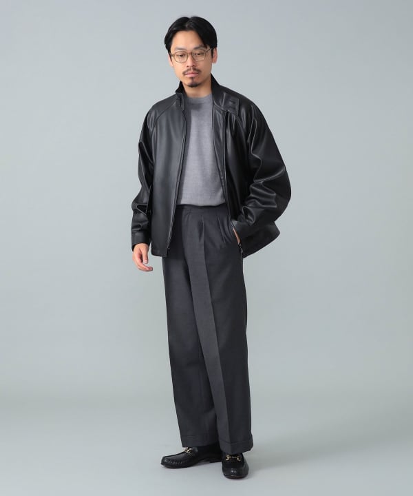 BEAMS F（ビームスF）BARACUTA / G4 フェイクレザー ショート ブルゾン