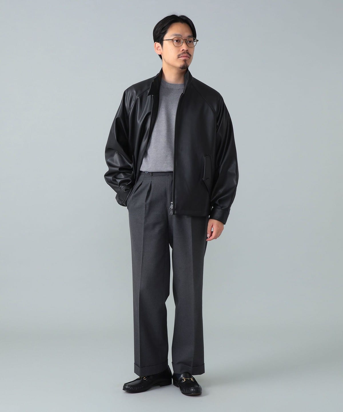 BEAMS F（ビームスF）BARACUTA / G4 フェイクレザー ショート ブルゾン
