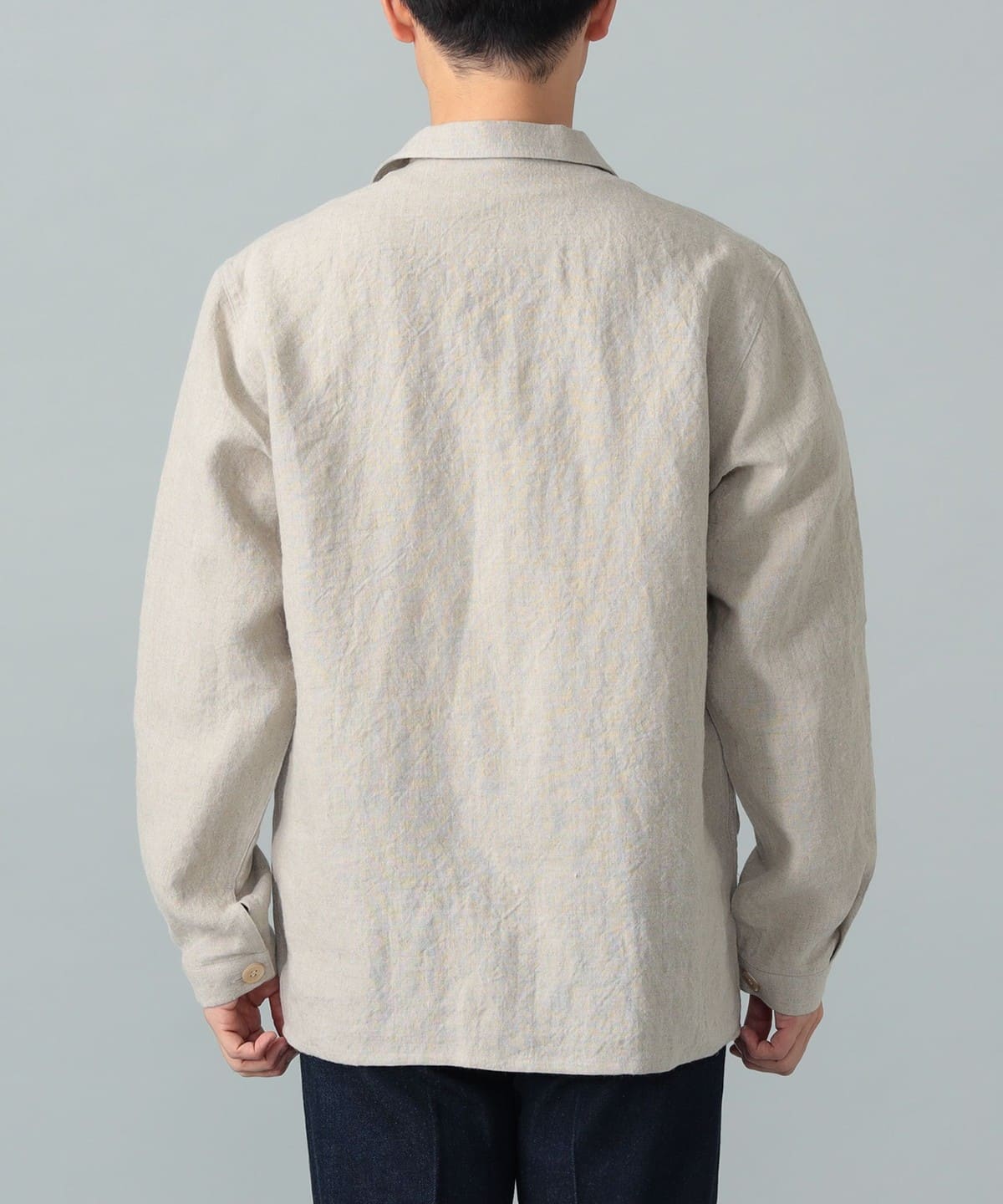 BEAMS F（ビームスF）リネン フレンチ カバーオール（ブルゾン