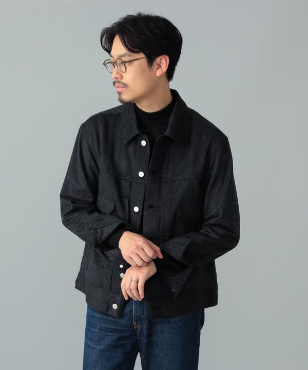 Jeanik / ミックスファブリック 2ndタイプ ブルゾン Model：H175cm　Size：L