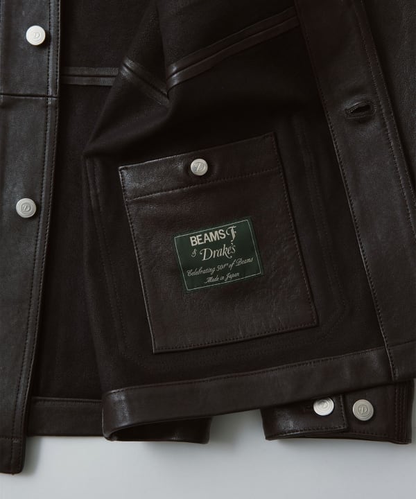 【別注】Drake’s × BEAMS F / ラムレザー チョアジャケット