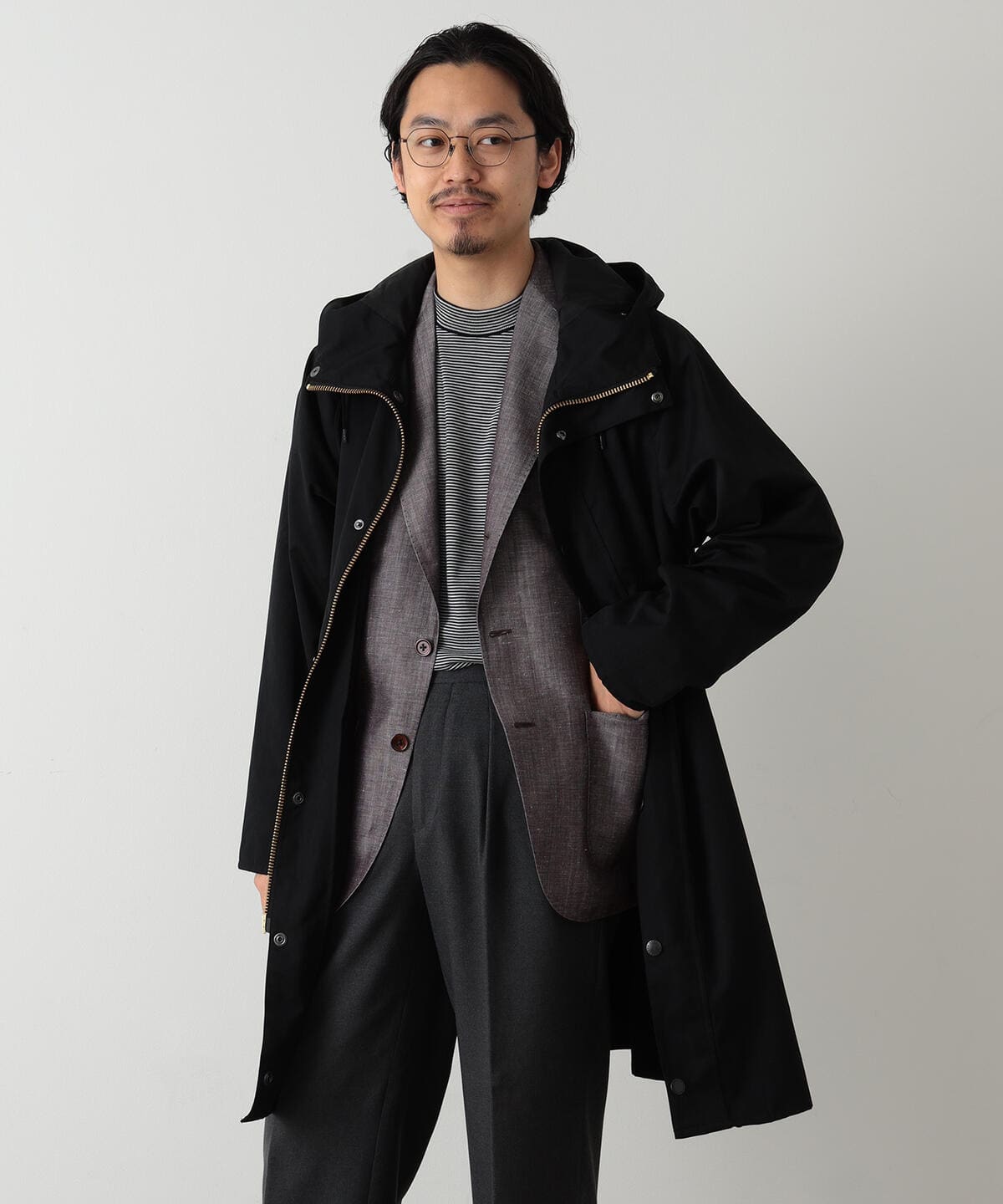 BEAMS F（ビームスF）Barbour × BEAMS F / 別注 HOODED HUNTING ピーチ