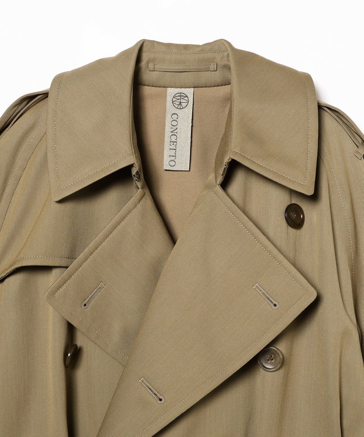 BEAMS F F CONCETTO / wool cotton gabin trench BEAMS (coat trench