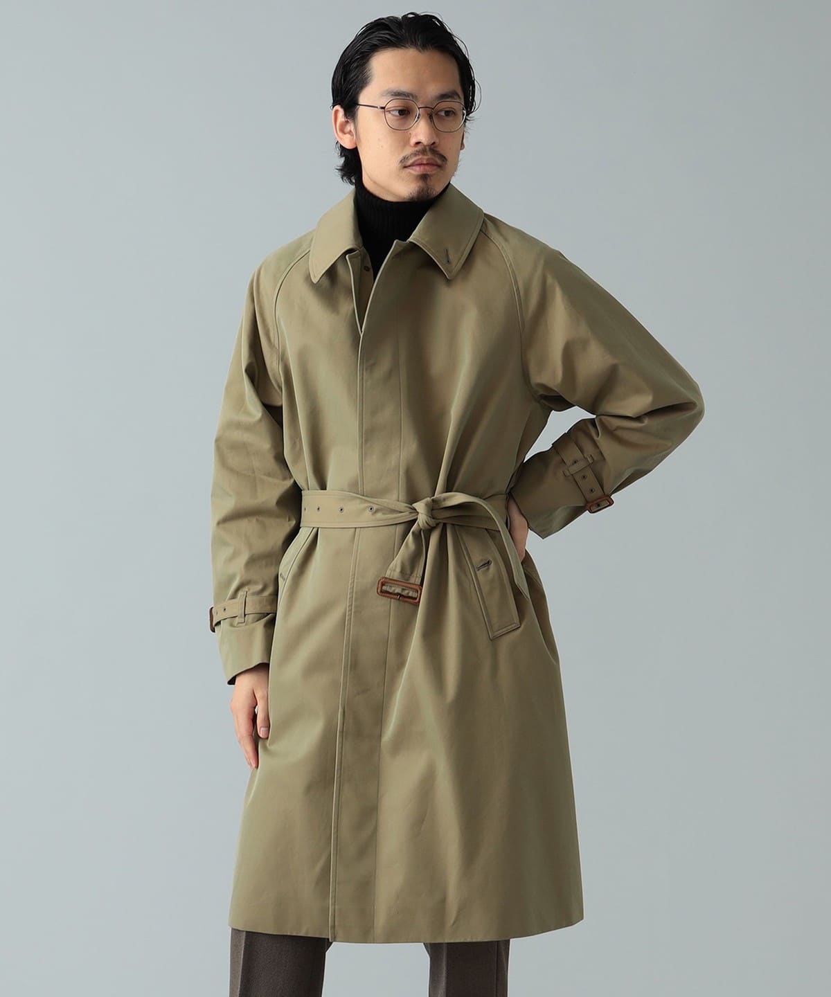 BEAMS F BEAMS BEAMS F / Single Raglan Sleeve Belted Coat (Coat 