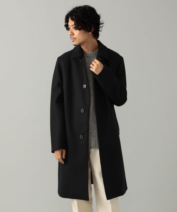 BEAMS F BEAMS / DUNKELD Melton stainless steel collar coat (coat