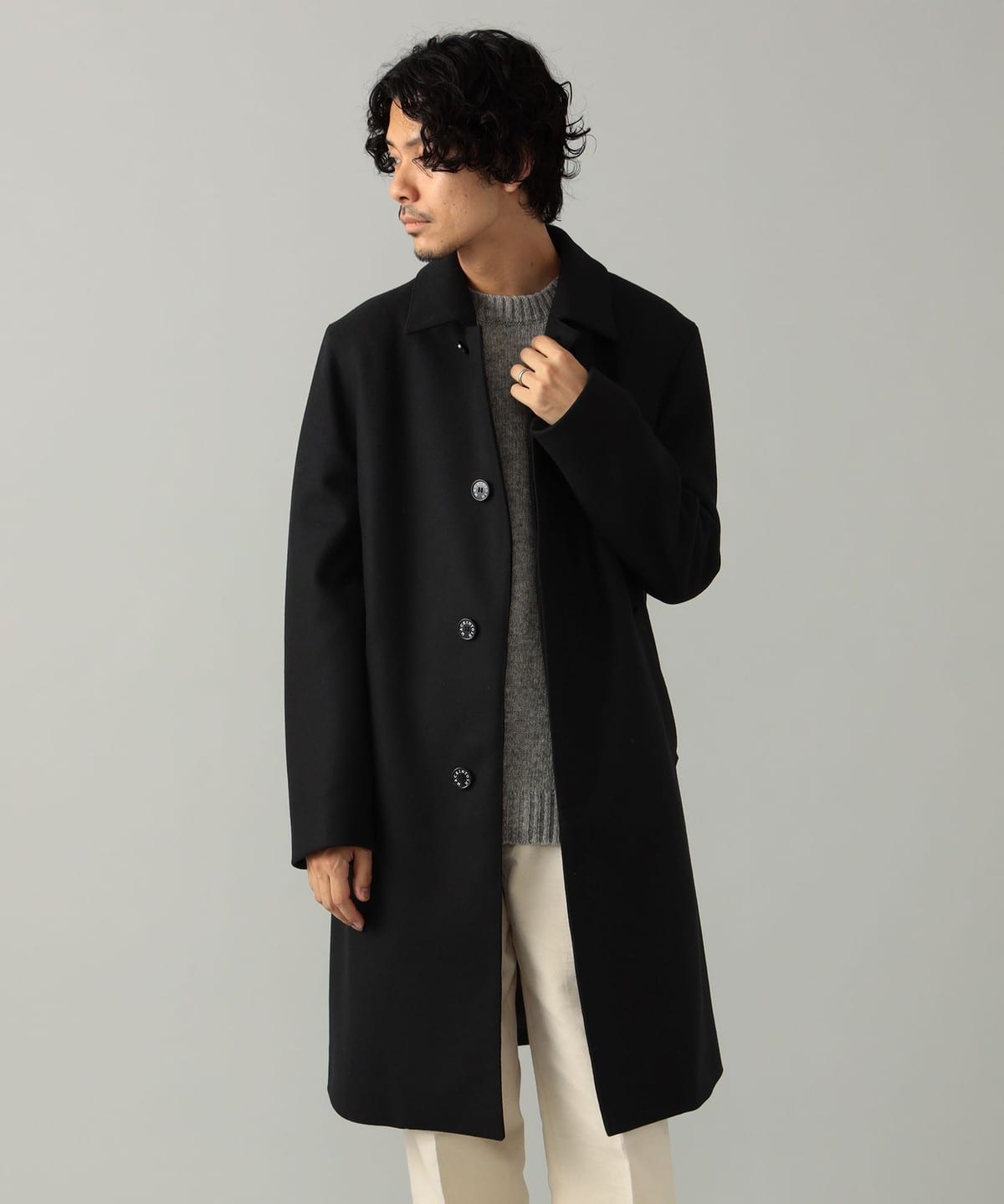 MACKINTOSH DUNKELD NO.EF ステンカラーコートポリエステル100