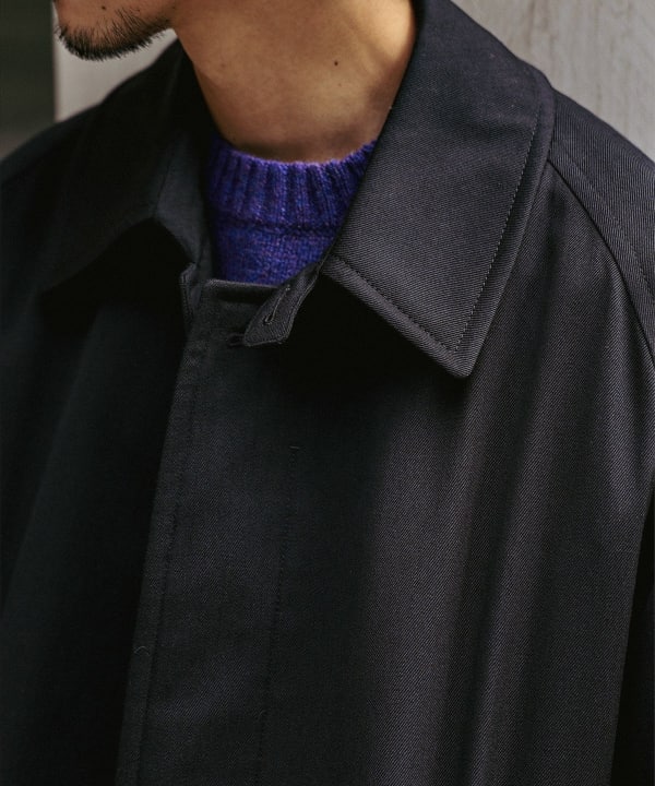 ビームスエフ　英国製　バルマカーンコート　バルカラー　カシミヤ混　ウール　48 BEAMS F（ビームスF）CONCETTO / ウールコットン バルカラーコート