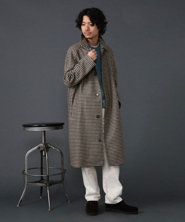 BEAMS F（ビームスF）【10%OFF!!アウターフェア対象】【別注】MACKINTOSH / BALFIELD ウール ガンクラブチェック  ラグランスリーブ バルカラーコート（コート ステンカラーコート）通販｜BEAMS