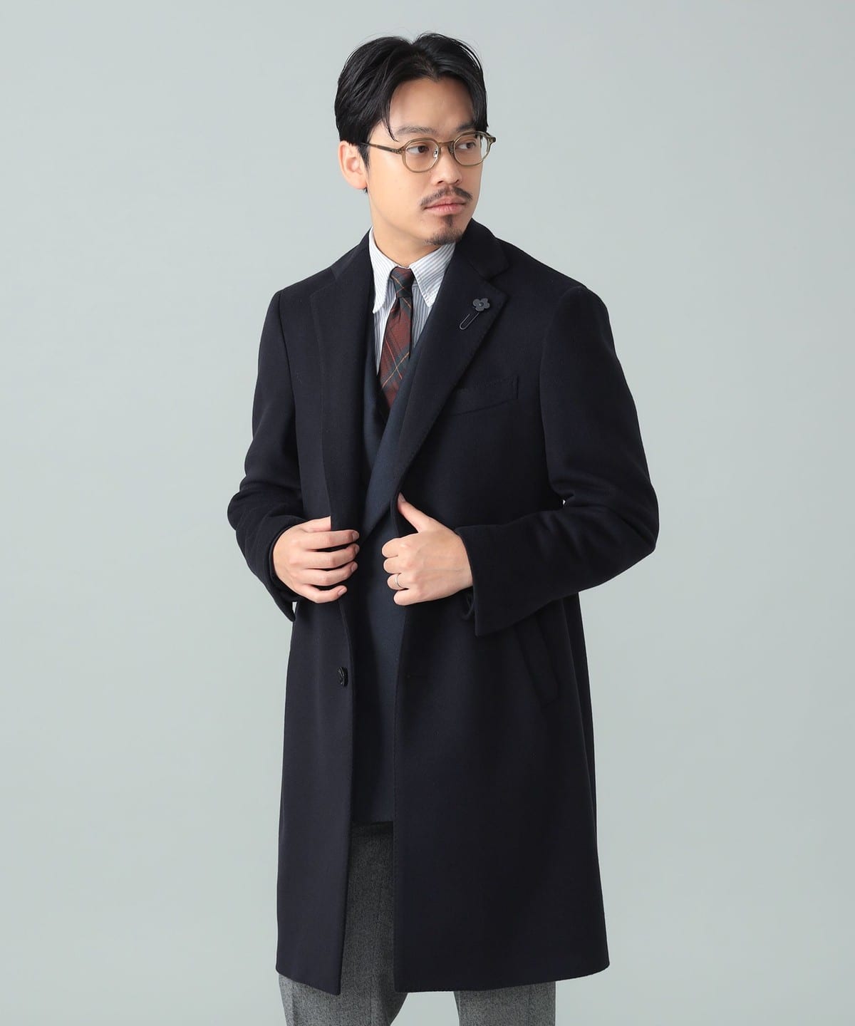 LARDINI ラルディーニ / ウールビーバー スポルベリーノコート コート MEN NAVY/850 48